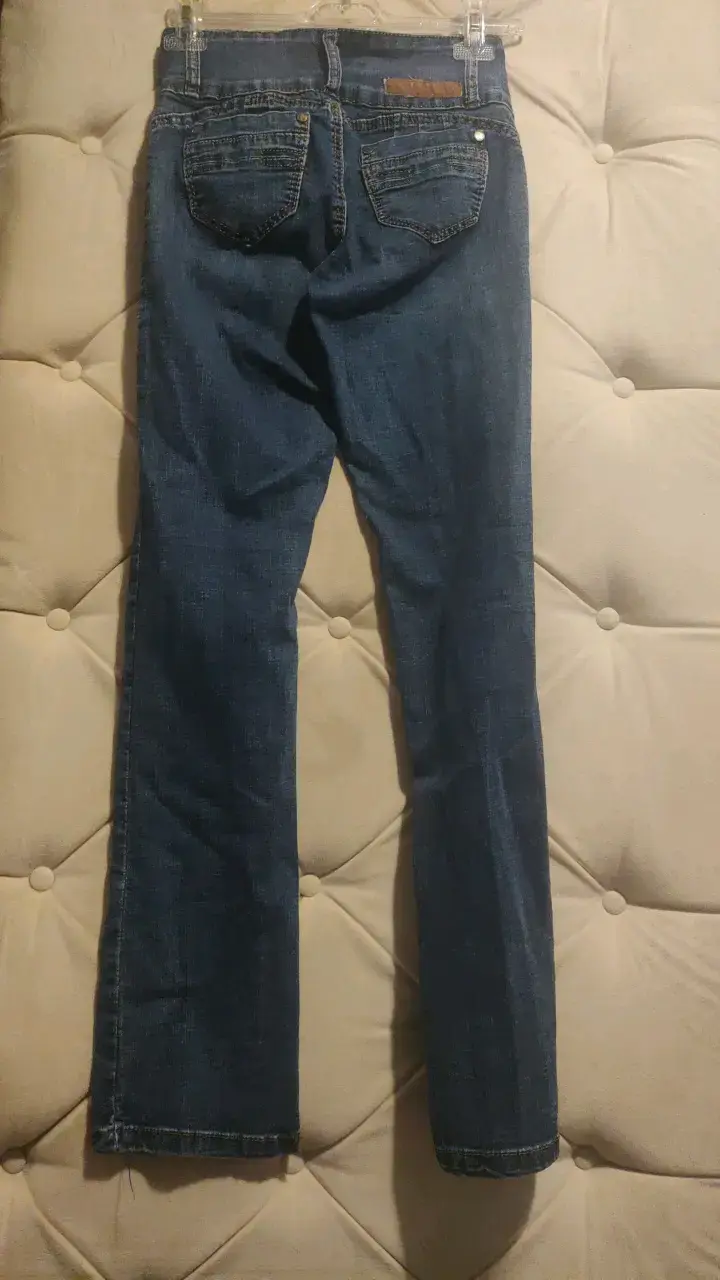 Jeans de mezclilla azul para mujer - 5