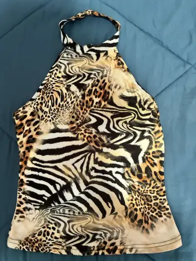 Top halter animal print para mujer - miniatura 1