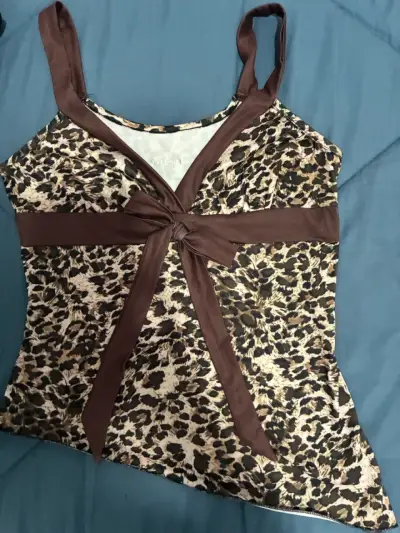 Top de tirantes con estampado animal print - miniatura 1