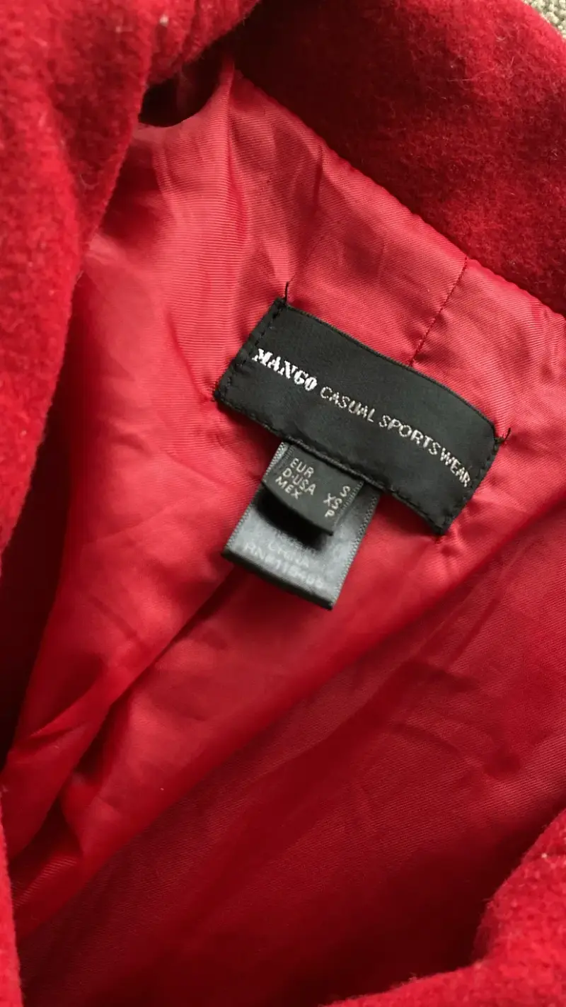Abrigo rojo Mango talla XS - 2