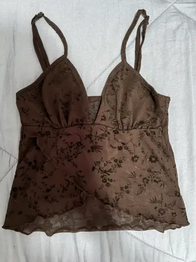 Top de encaje floral para mujer - miniatura 1