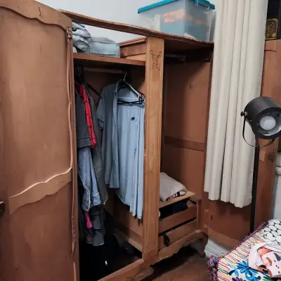 Armario de madera vintage puertas dobles - miniatura 2