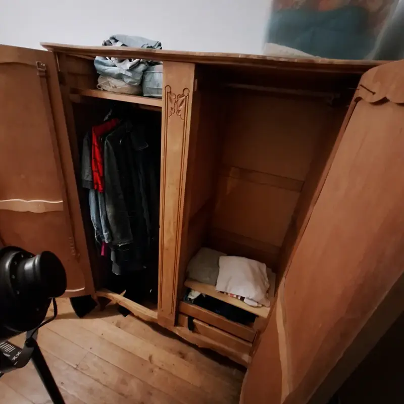 Armario de madera vintage puertas dobles - 3