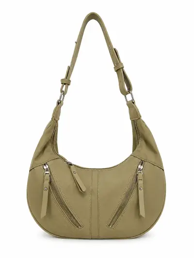 Bolso de hombro verde olvio con cierre metálico - miniatura 1