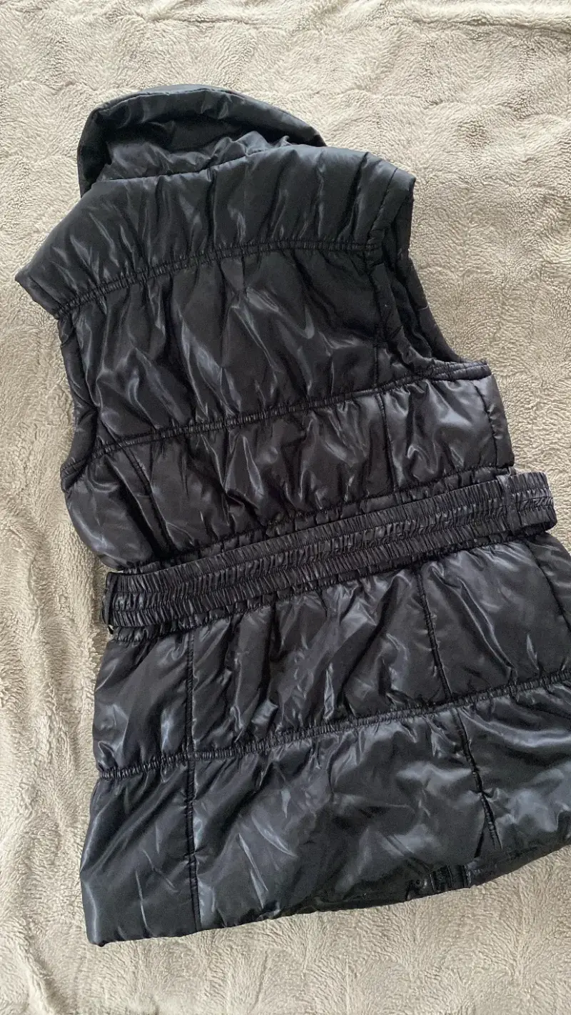 Chaqueta sin mangas negro WDS con cinturón - 2