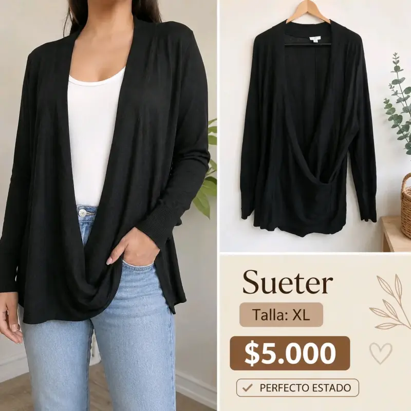 Sueter negro de mujer estilo casual - 2
