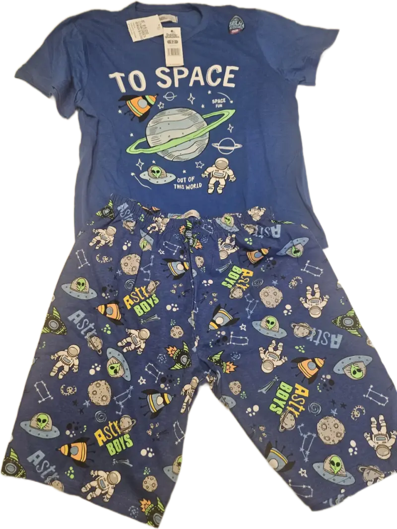 Polera azul con diseño espacial para niños - 3