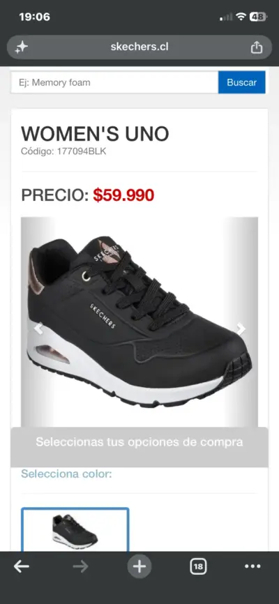 Zapatillas negras Skechers para mujer, talla 31 - miniatura 5