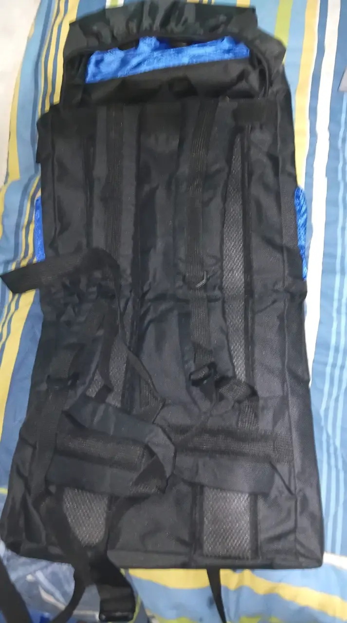 Mochila de senderismo 80L azul con múltiples bolsillos - 3