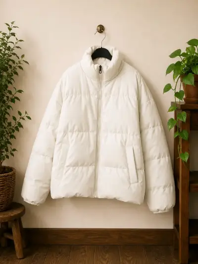 Chaqueta acolchada blanca para invierno - miniatura 1