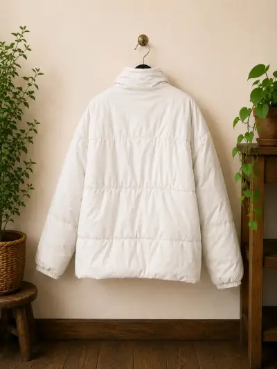 Chaqueta acolchada blanca para invierno - miniatura 2