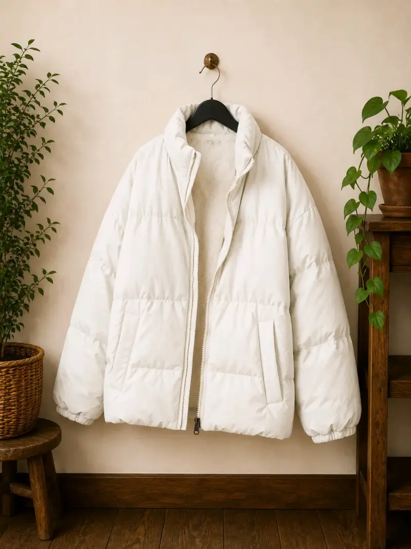 Chaqueta acolchada blanca para invierno - 3