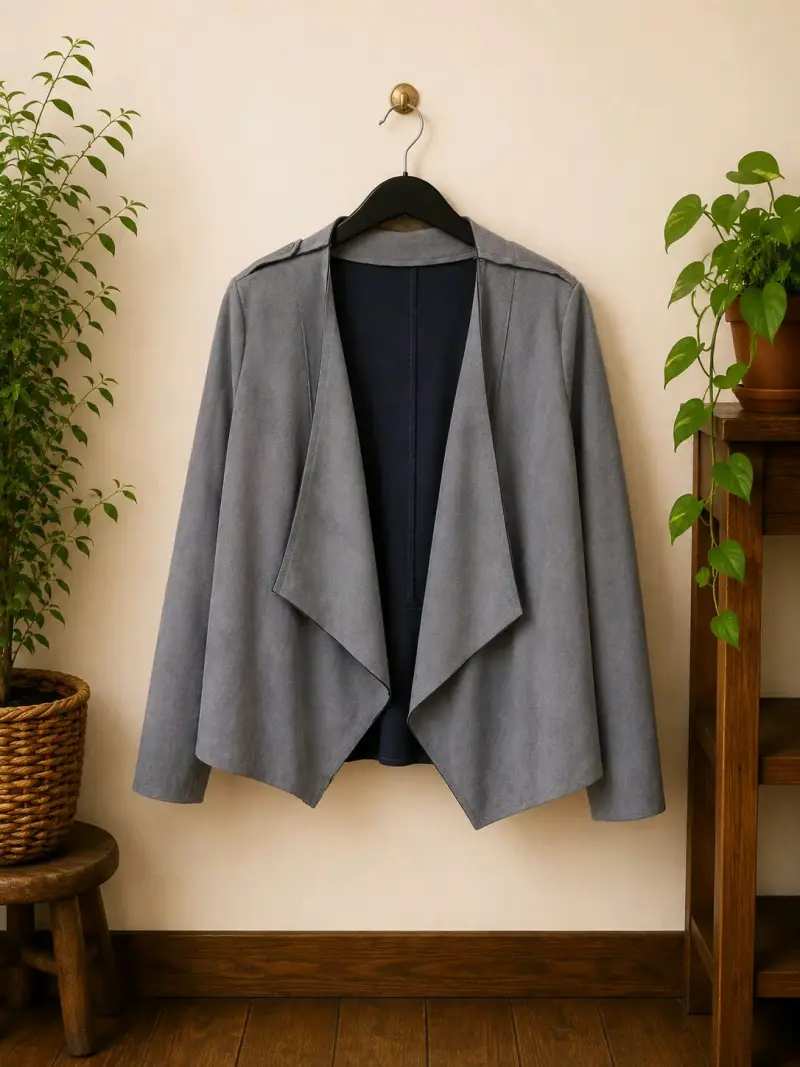 Chaqueta de mujer azul con diseño elegante - 2