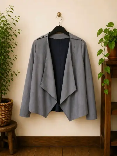 Chaqueta de mujer azul con diseño elegante - miniatura 2