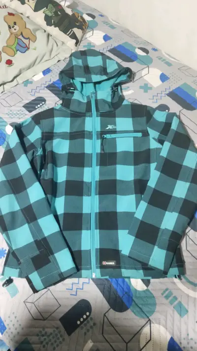 Chaqueta impermeable a cuadros XGames azul - miniatura 1