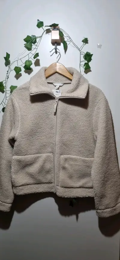 Chaqueta de lana beige para mujer - miniatura 2