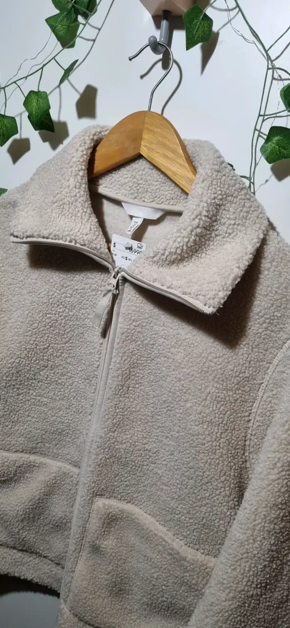 Chaqueta de lana beige para mujer - 3