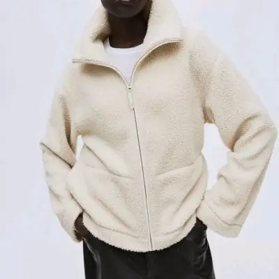 Chaqueta de lana beige para mujer - miniatura 6