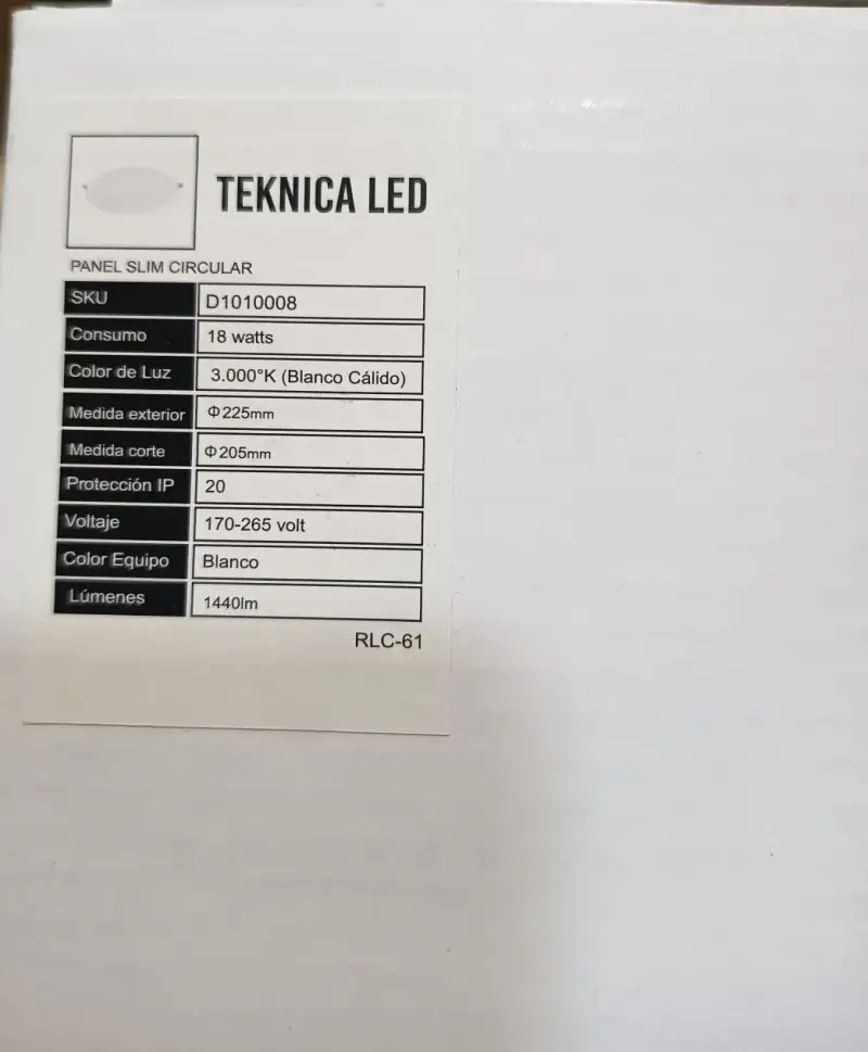 Pack 4 Panel Led Embutido Redondo 18w luz calida - 2