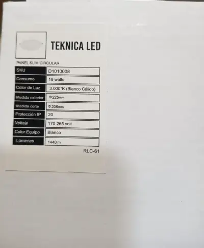 Pack 4 Panel Led Embutido Redondo 18w luz calida - miniatura 2