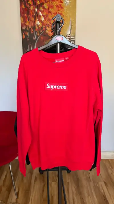 Polerón rojo Supreme box logo - miniatura 1