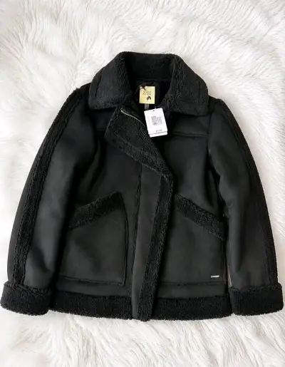 Chaqueta de invierno negra con forro de lana - miniatura 3