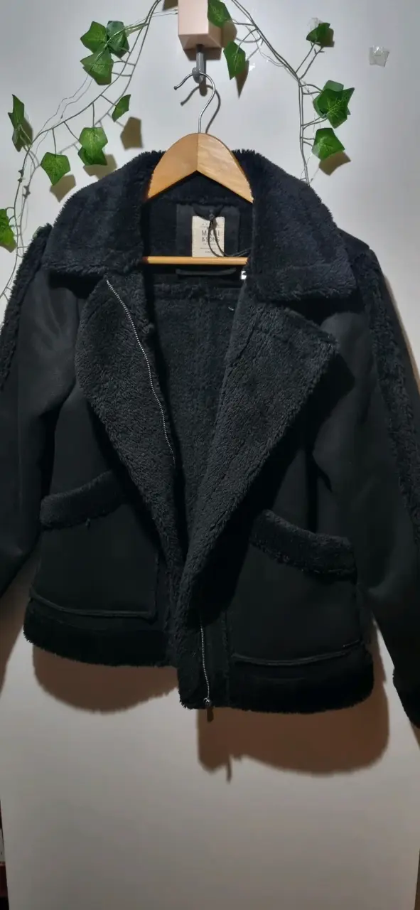 Chaqueta de invierno negra con forro de lana - 4