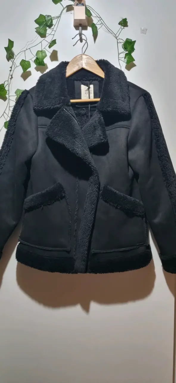 Chaqueta de invierno negra con forro de lana - 5