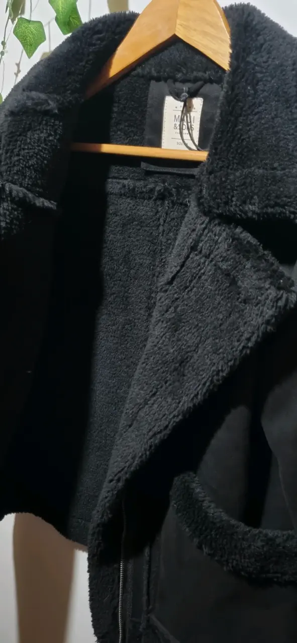 Chaqueta de invierno negra con forro de lana - 6