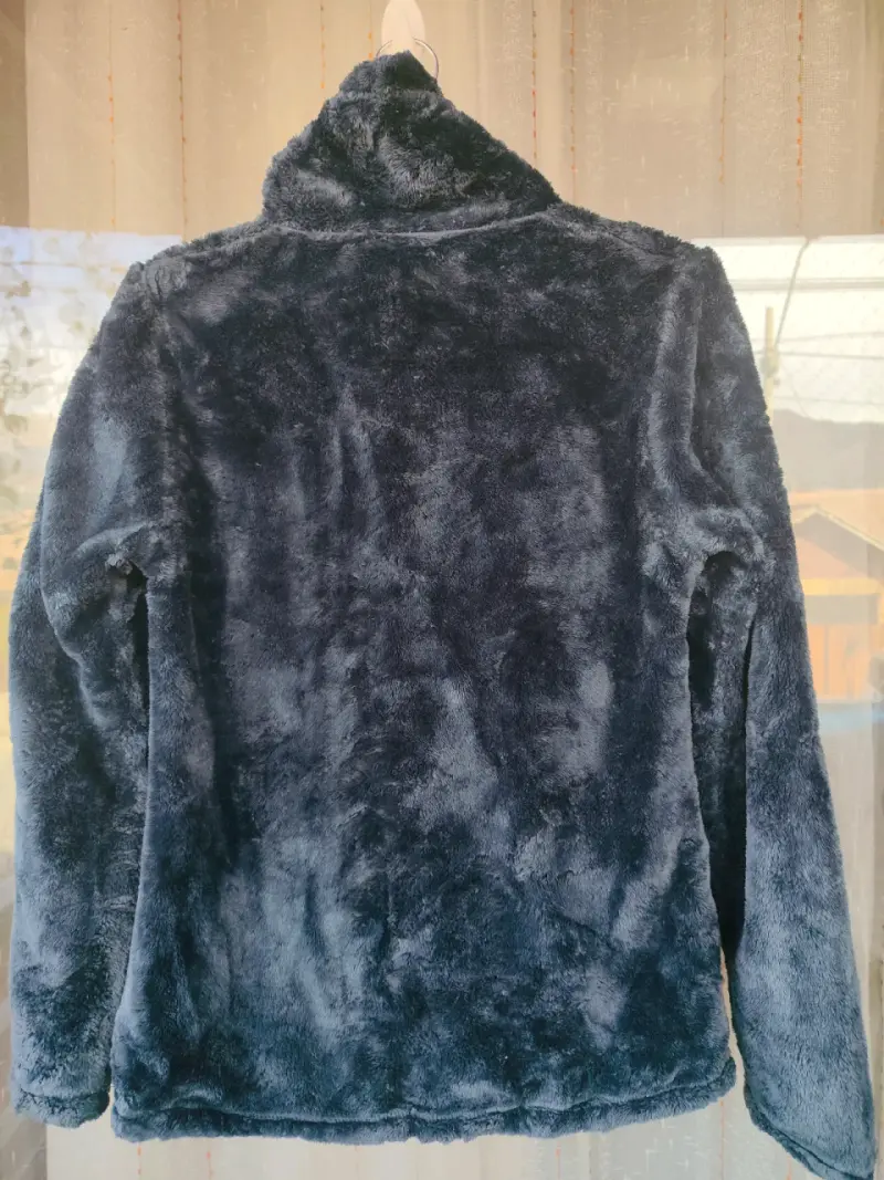 Chaqueta de felpa azul oscuro para mujer - 2