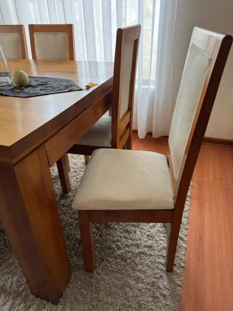 Comedor de madera Rauli con 10 sillas - 2