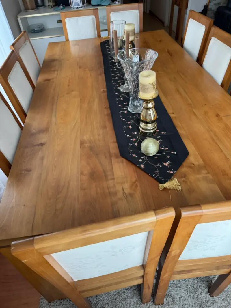 Comedor de madera Rauli con 10 sillas - 6