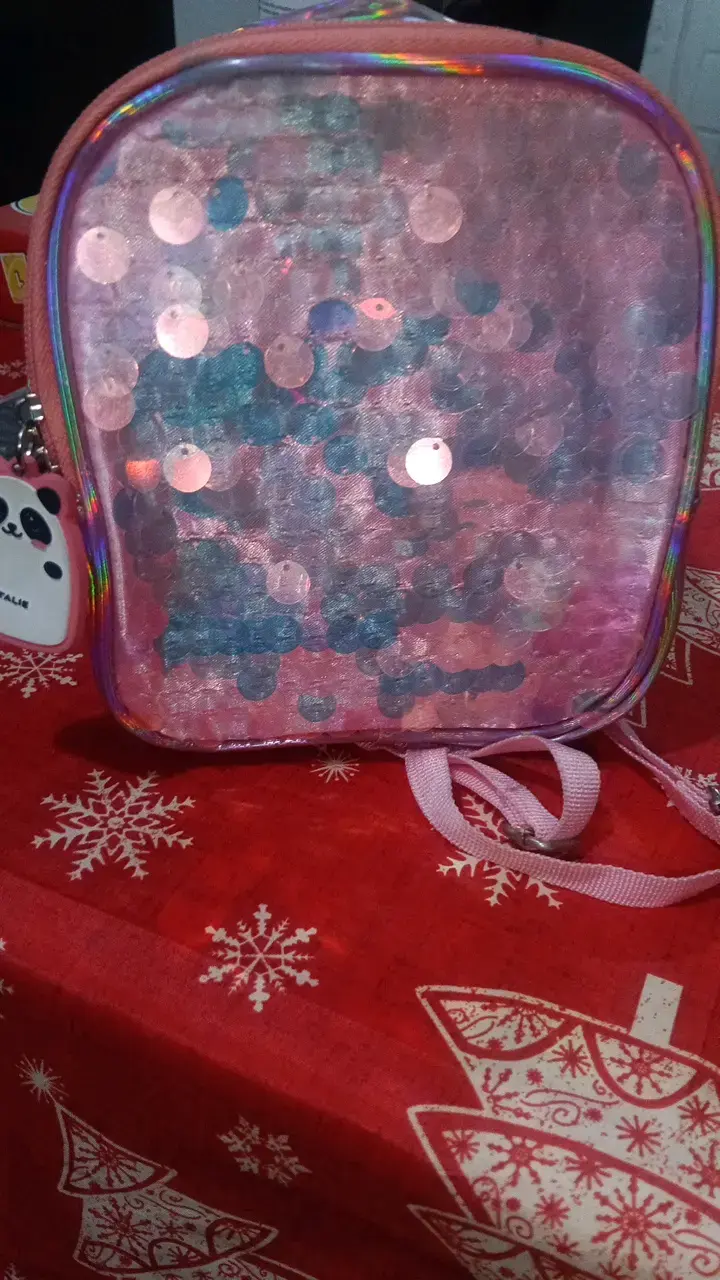 Mochila holográfica pequeña rosa - 2