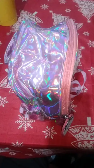 Mochila holográfica pequeña rosa - miniatura 3
