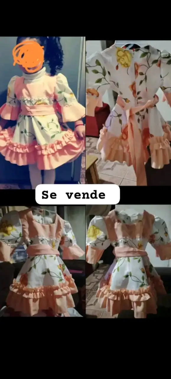 Vestido infantil floral con volantes