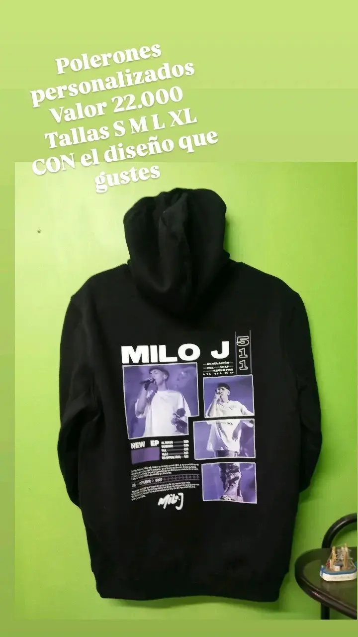 Polerón personalizado Milo J diseño exclusivo