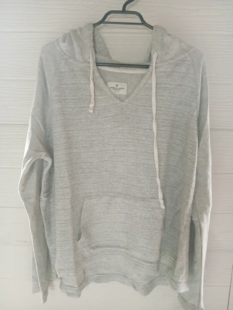 Polerón con capucha gris American Eagle