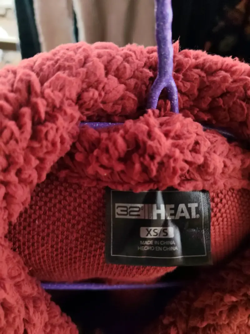Chaqueta de polar sintético rojo para invierno - 2