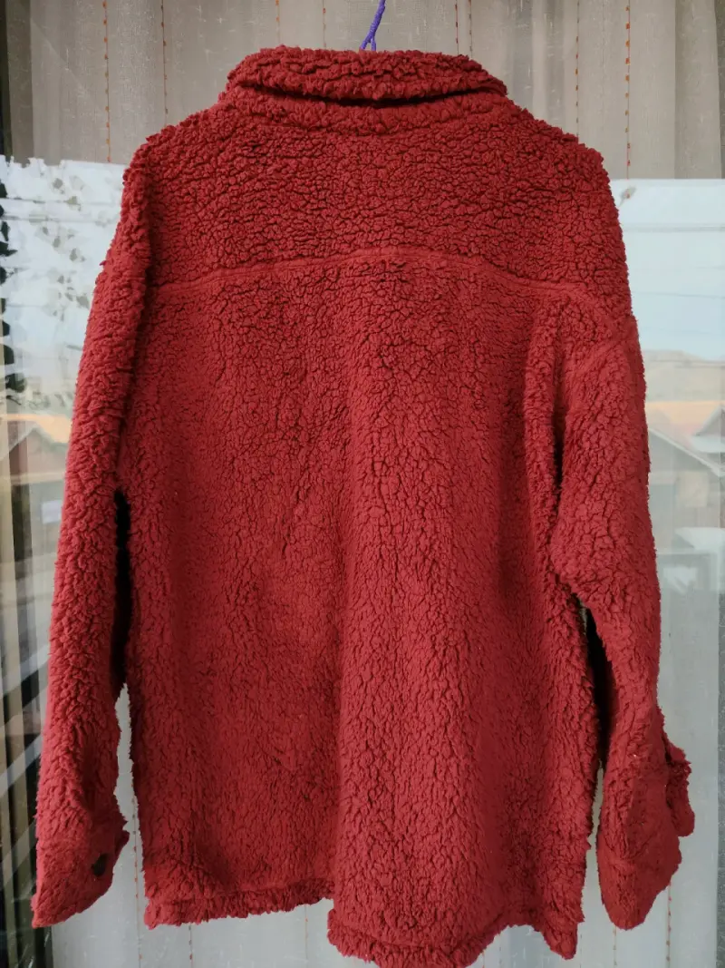 Chaqueta de polar sintético rojo para invierno - 3
