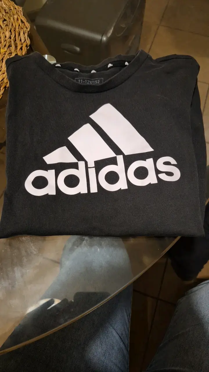 Polera negra Adidas para niño - 1