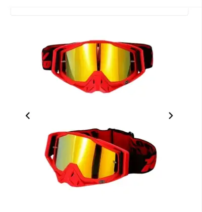 Gafas de Motocross DH MTB Rojas con Lente Espejado - miniatura 1