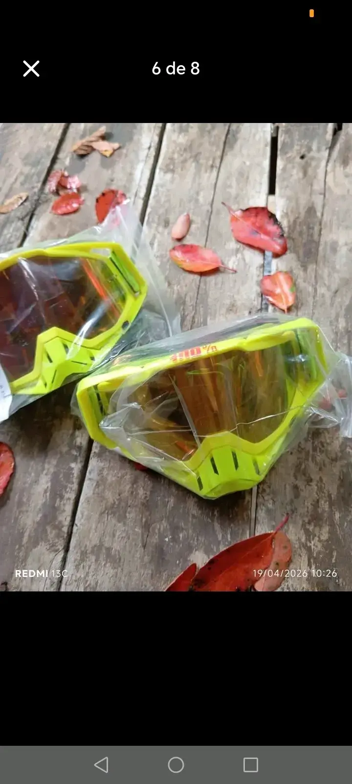 Gafas de Motocross DH MTB Rojas con Lente Espejado - 3
