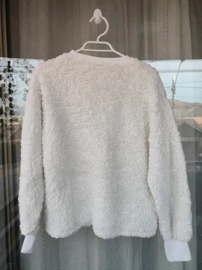 Polerón de lana sintética blanco para mujer - miniatura 4