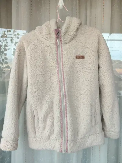 Chaqueta de lana polar beige para mujer - miniatura 1