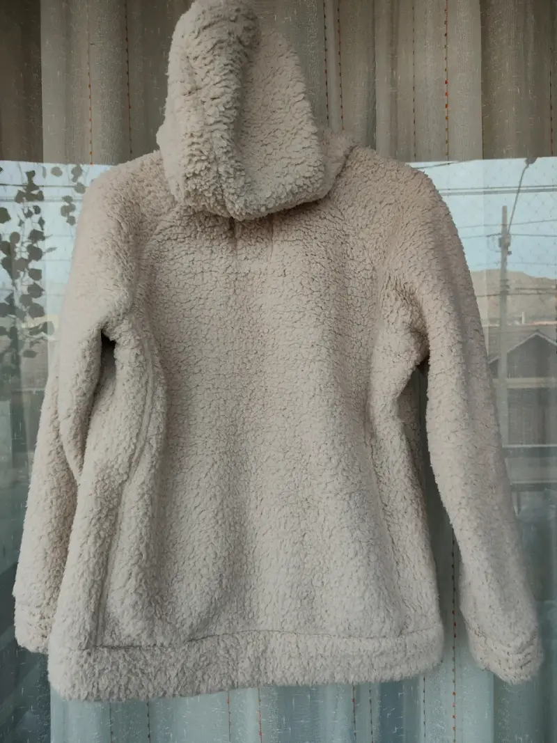 Chaqueta de lana polar beige para mujer - 3