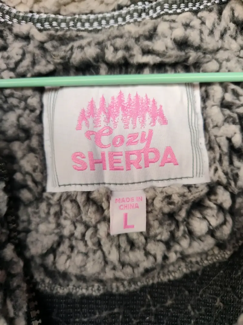 Chaqueta de lana sintética gris con cierre - 2