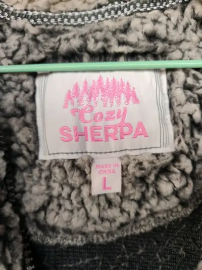 Chaqueta de lana sintética gris con cierre - miniatura 2