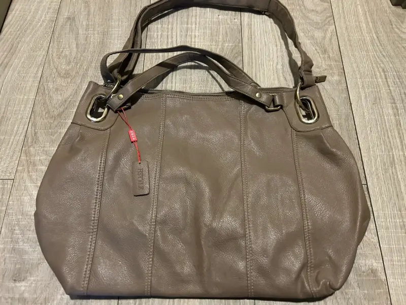 Bolso de eco  cuero marrón con asas resistentes - 1