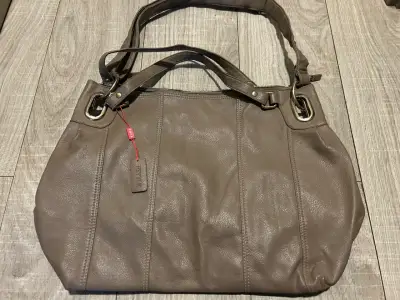 Bolso de eco  cuero marrón con asas resistentes - miniatura 1