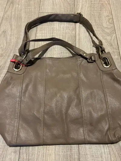 Bolso de eco  cuero marrón con asas resistentes - miniatura 2